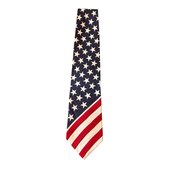 Structure Other - Vintage Flag Structure silk men’s patriotic Stars and Stripes necktie